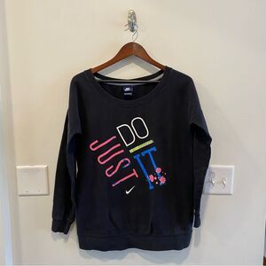 Vintage 90s Nike Just Do It Sweatshirt Women's medium logo crewneck  neon